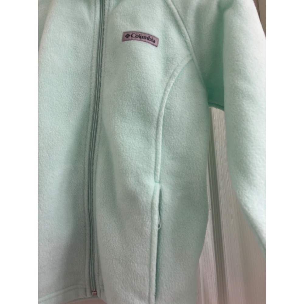 Columbia Fleece Jacket Mint Green Zip Up‎ Sportswear Kids Size M(10-12) - Picture 2 of 6